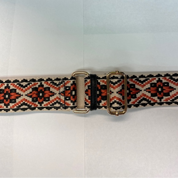 Black Muli-Colored Adjustable Crossbody Strap, Leather/Blended Cotton, GoldSnap - Picture 5 of 6